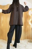 Stella Micro Stud Relaxed Blazer Chocolate /18=